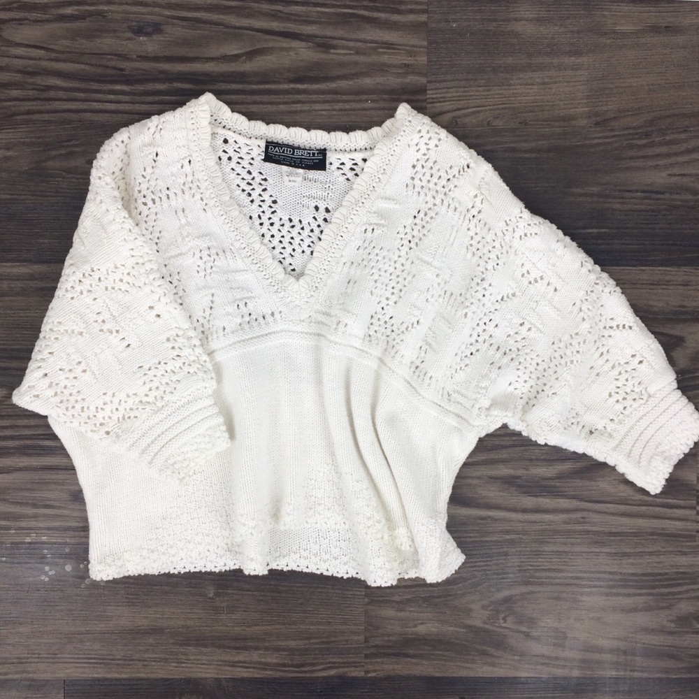 David Brett Vintage Knit Crop Top Cover Sweater